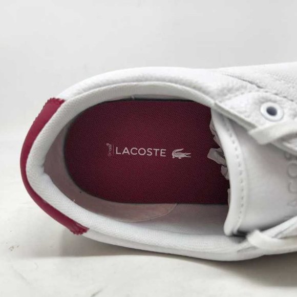 New men\'s 13 Lacoste Evara Sport sneaker shoes in white / red main image 10